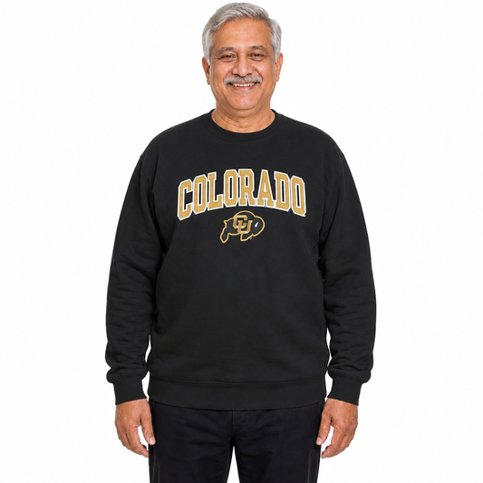 Colorado Buffaloes NCAA Tackle Twill Crewneck Sweatshirt Men Women - Black
