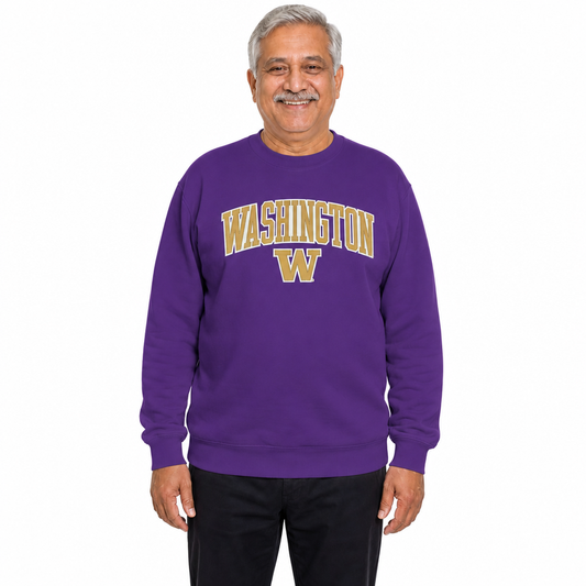 Washington Huskies NCAA Tackle Twill Crewneck Sweatshirt Men Women - Purple