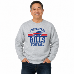 Buffalo Bills NFL Property Of Crewneck Sweatshirt - Sport Gray