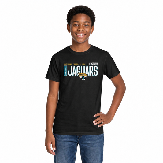 Jacksonville Jaguars NFL Youth Modern Endzone T-Shirt Unisex Boys Girls - Black