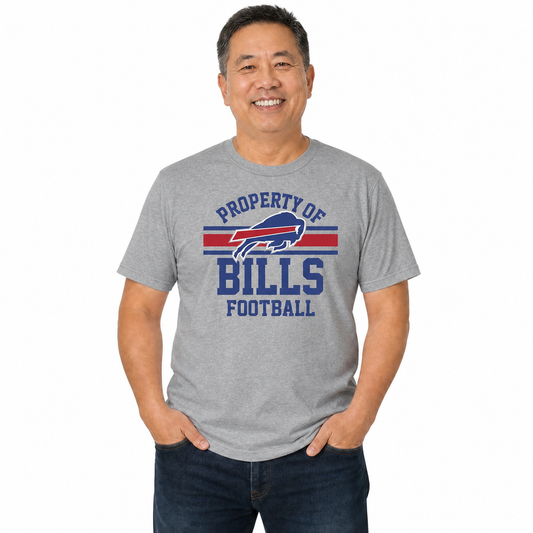 Buffalo Bills  Property Of T-Shirt NFL Short Sleeve Men Women - Sport Gray