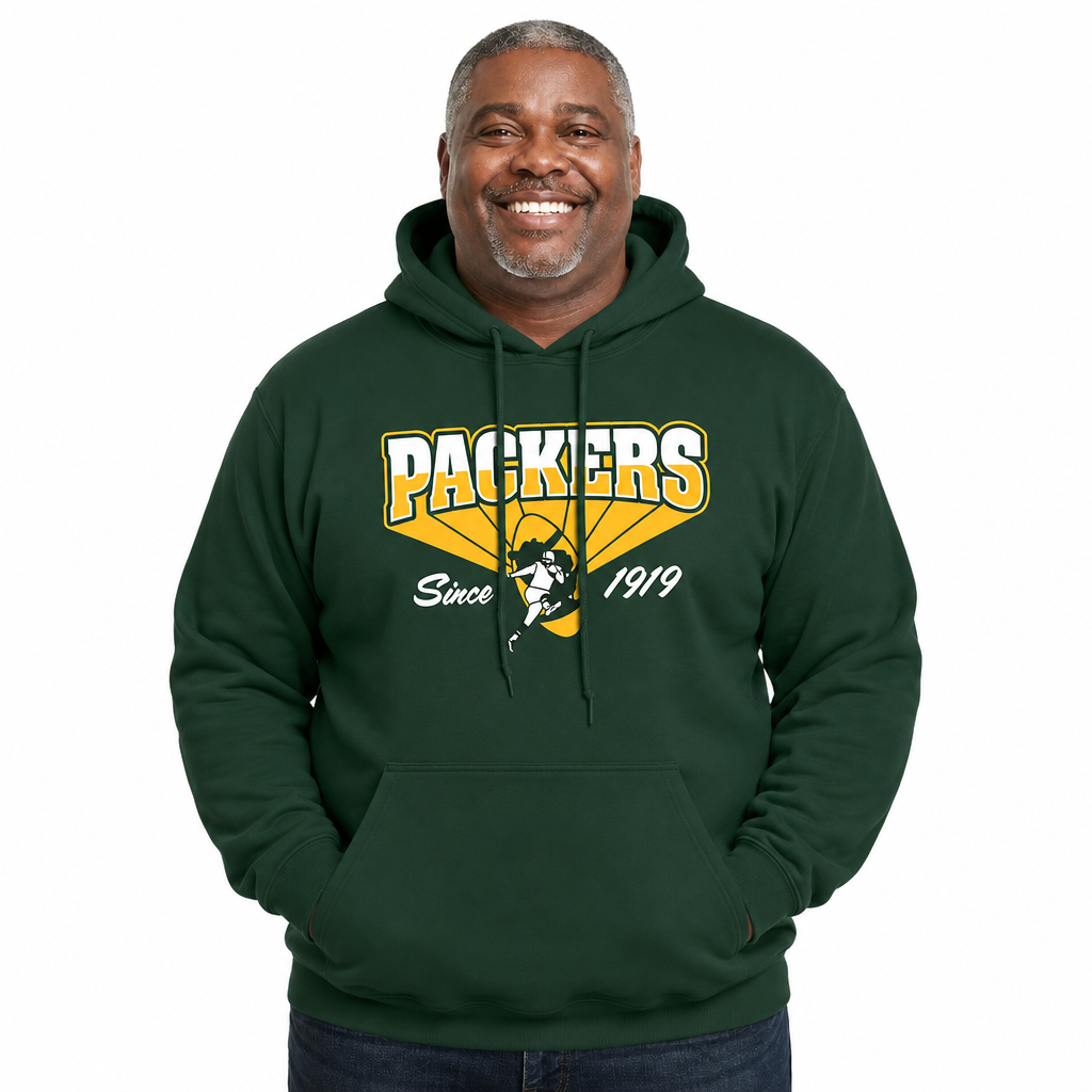 Green Bay Packers Vintage Block Fleece Hoodie - Forest Green