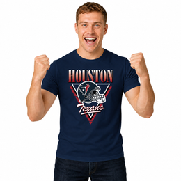 Houston Texans NFL Retro Triangle T-Shirt - Navy