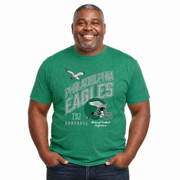 Philadelphia Eagles NFL Distressed Helmet T-Shirt - Kelly Green Heather