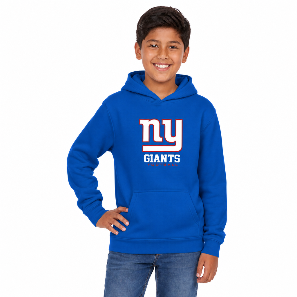 New York Giants NFL Youth Large Logo Fleece Hoodie Boys Girls - Royal