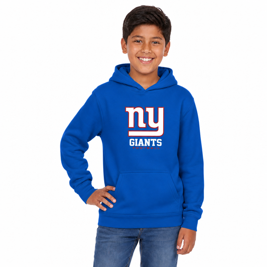 New York Giants NFL Youth Large Logo Fleece Hoodie Boys Girls - Royal