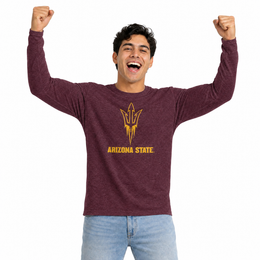 Arizona State Sun Devils  Logo Long Sleeve Shirt Men Women NCAA Licensed - Maroon