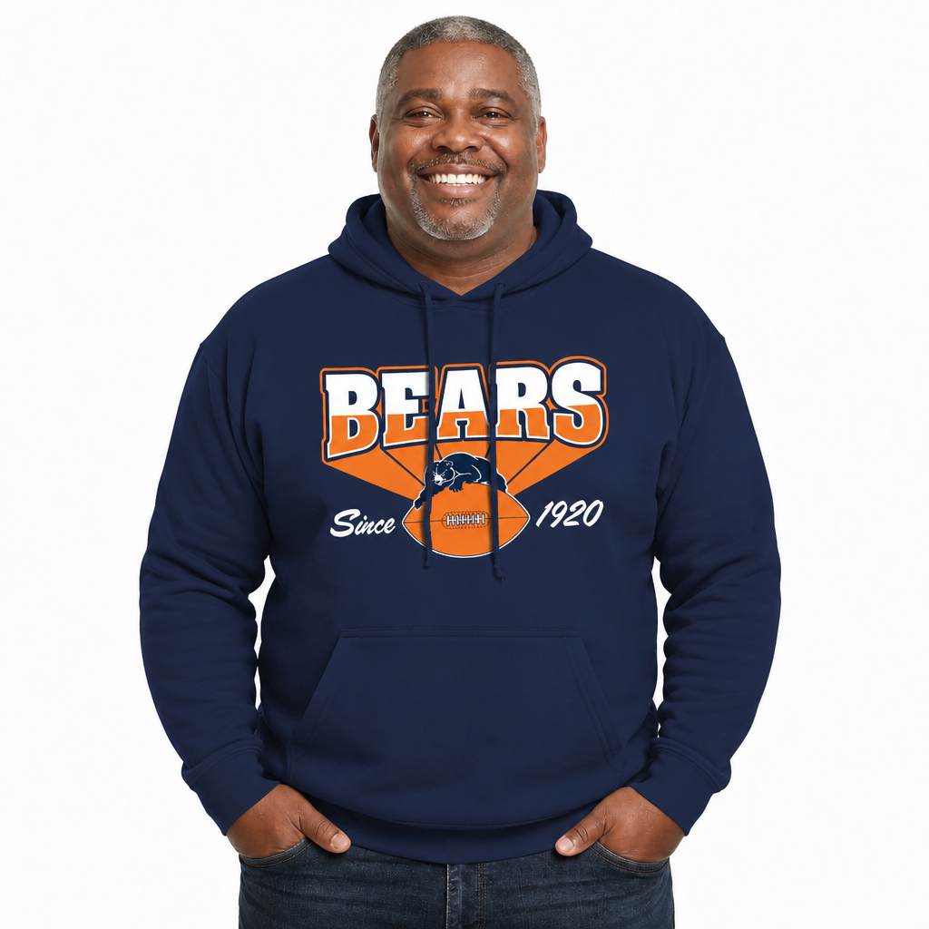 Chicago Bears Vintage Block Fleece Hoodie - Navy