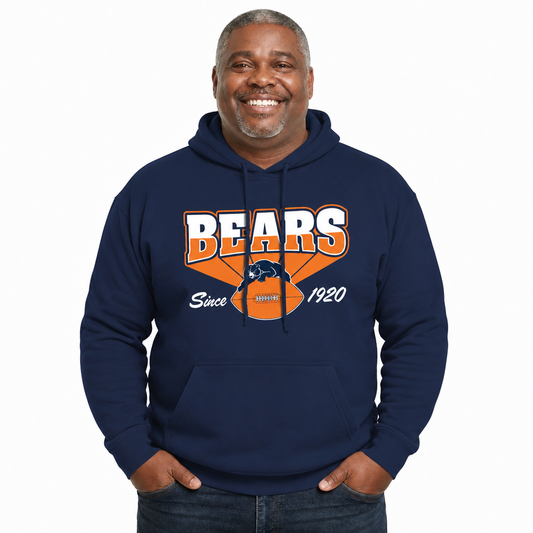 Chicago Bears Vintage Block Fleece Hoodie - Navy