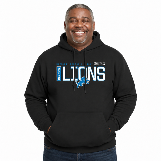 Detroit Lions NFL Modern Endzone Fleece Hoodie Black Sweatshirt - Black