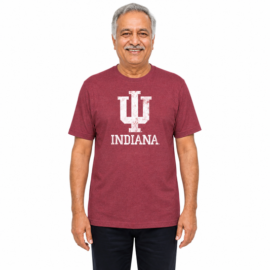 Indiana Hoosiers Heathered Logo T-Shirt - Crimson