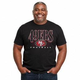 San Francisco 49ers NFL Adult Overtime Blueprint Tagless Tee Unisex - Black