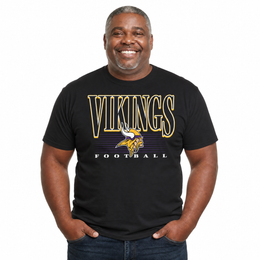 Minnesota Vikings NFL Adult Overtime Blueprint Tagless Tee Unisex - Black