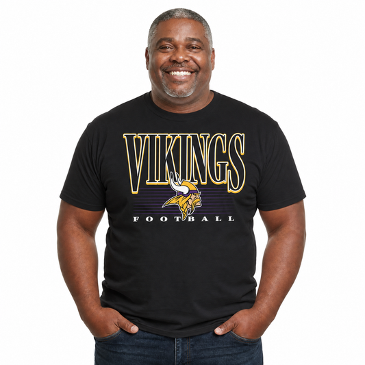 Minnesota Vikings NFL Adult Overtime Blueprint Tagless Tee Unisex - Black