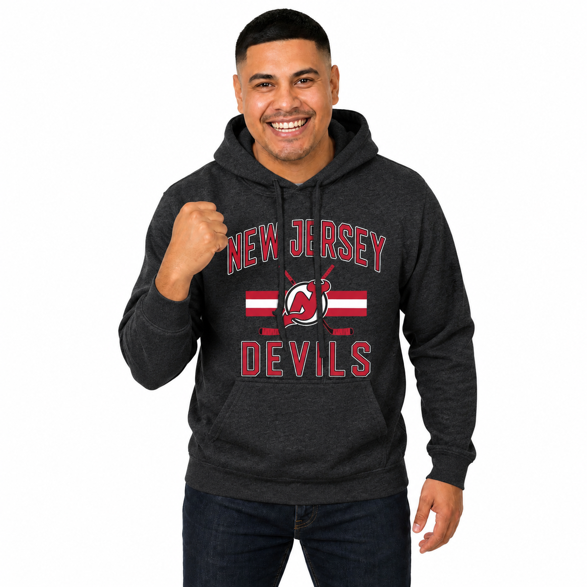 New Jersey Devils Devils Hoodie Fleece Hooded Sweatshirt - Black