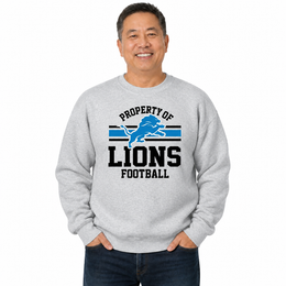 Detroit Lions NFL Property Of Crewneck Sweatshirt - Sport Gray
