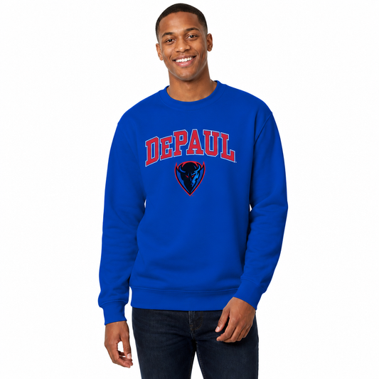 DePaul Blue Demons Adult Arch & Logo Soft Style Gameday Crewneck Sweatshirt - Royal
