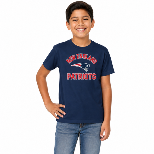 New England Patriots Youth NFL Football T-Shirt - Navy
