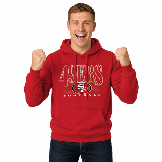 San Francisco 49ers NFL Overtime Blueprint Pullover Hoodie Men Women - Red