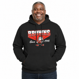 Cleveland Browns Vintage Block Fleece Hoodie - Black