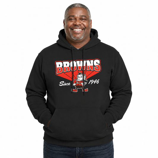 Cleveland Browns Vintage Block Fleece Hoodie - Black