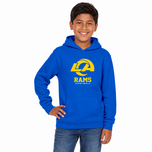 Los Angeles Rams NFL Youth Large Logo Fleece Hoodie Boys Girls - Royal