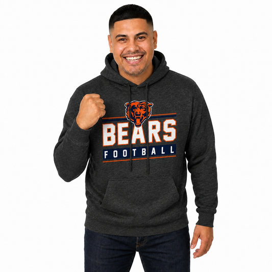 Chicago Bears NFL Adult True Fan Hooded Charcoal Sweatshirt - Charcoal