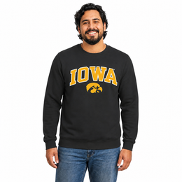 Iowa Hawkeyes  NCAA Tackle Twill Crewneck Sweatshirt Men Women - Black