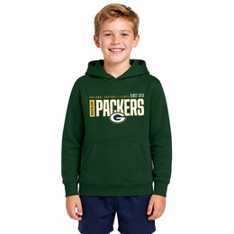 Green Bay Packers NFL Youth Modern Endzone Football Fleece Hooded Sweatshirt - Forest Green