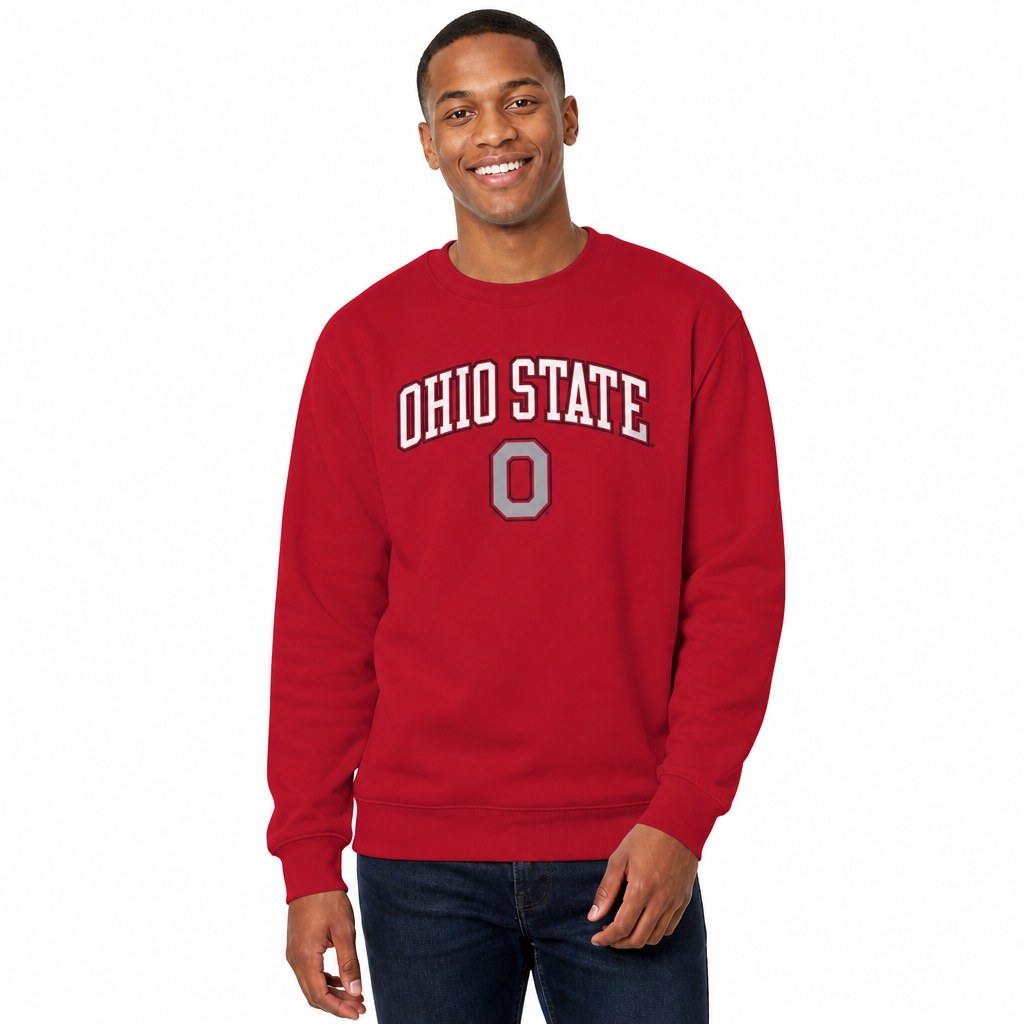 Ohio State Buckeyes Adult Arch & Logo Soft Style Gameday Crewneck Sweatshirt - Red