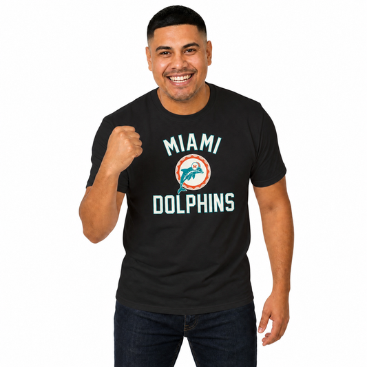 Miami Dolphins Mens Womens Retro Gameday Tee - Black