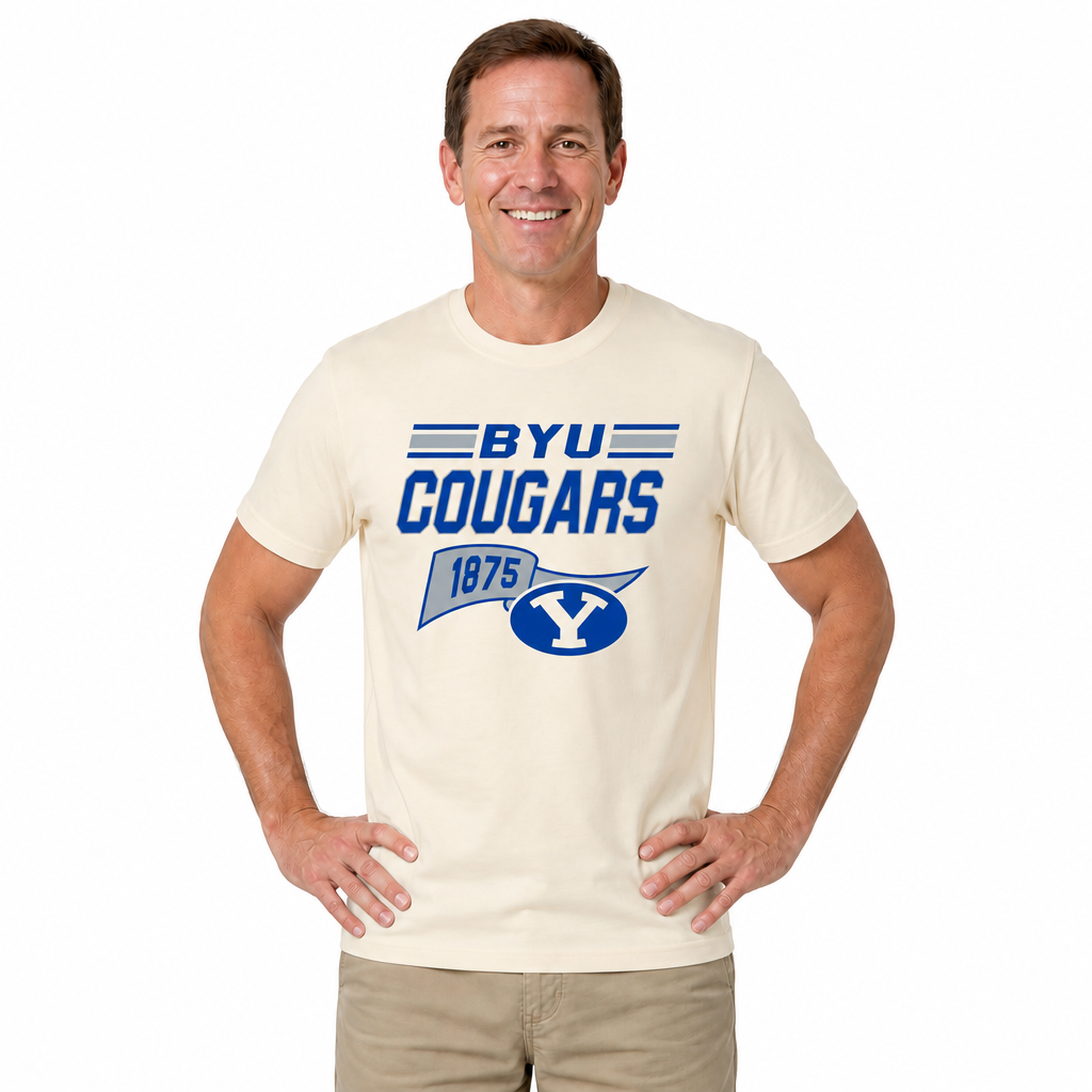 BYU Cougars Varsity Club Pennant Shirt - Off White