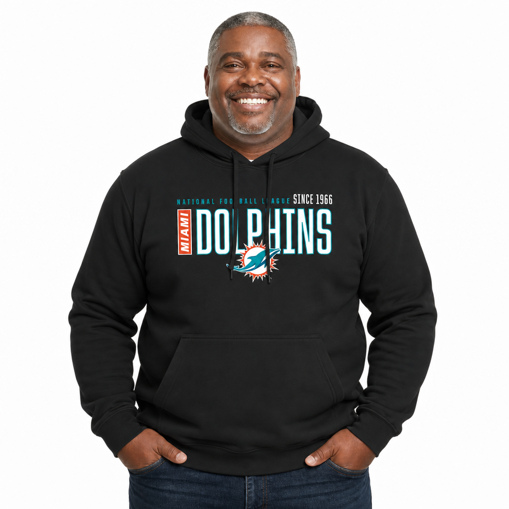 Miami Dolphins NFL Modern Endzone Fleece Hoodie Black Sweatshirt - Black