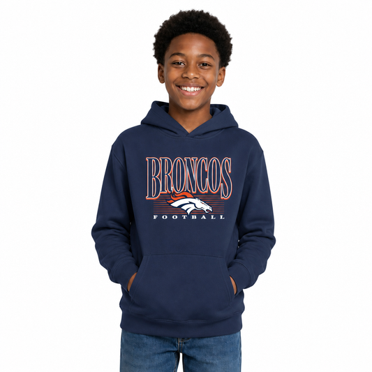 Denver Broncos NFL Youth Overtime Blueprint Fleece Hoodie Sweatshirt - Royal