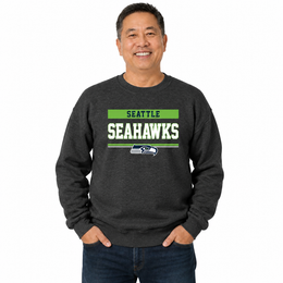 Seattle Seahawks NFL Team Block Crewneck Sweatshirt - Charcoal
