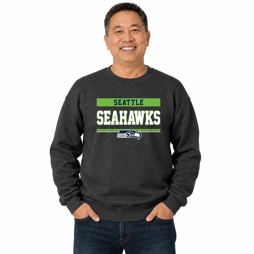 Seattle Seahawks NFL Team Block Crewneck Sweatshirt - Charcoal