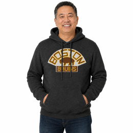 Boston Bruins Boston Bruins Retro Logo Fleece Hoodie - Black Heather