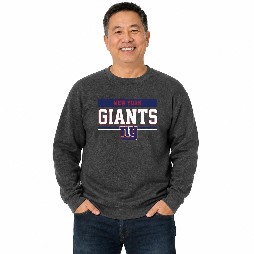 New York Giants NFL Team Block Crewneck Sweatshirt - Charcoal