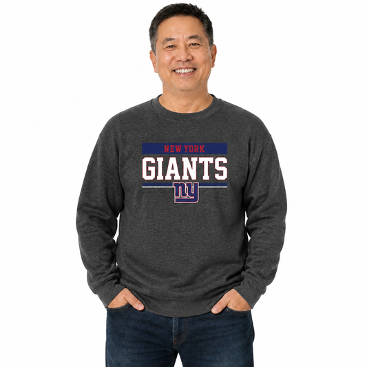New York Giants NFL Team Block Crewneck Sweatshirt - Charcoal