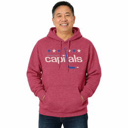 Washington Capitals Retro Logo Fleece Hoodie - Red Heather