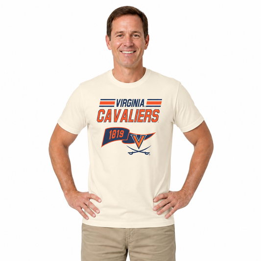 Virginia Cavaliers Varsity Club Pennant Shirt - Off White