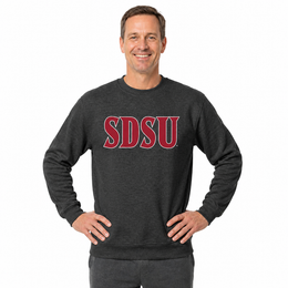 San Diego State Aztecs NCAA Adult Charcoal Crewneck Fleece Sweatshirt - Charcoal