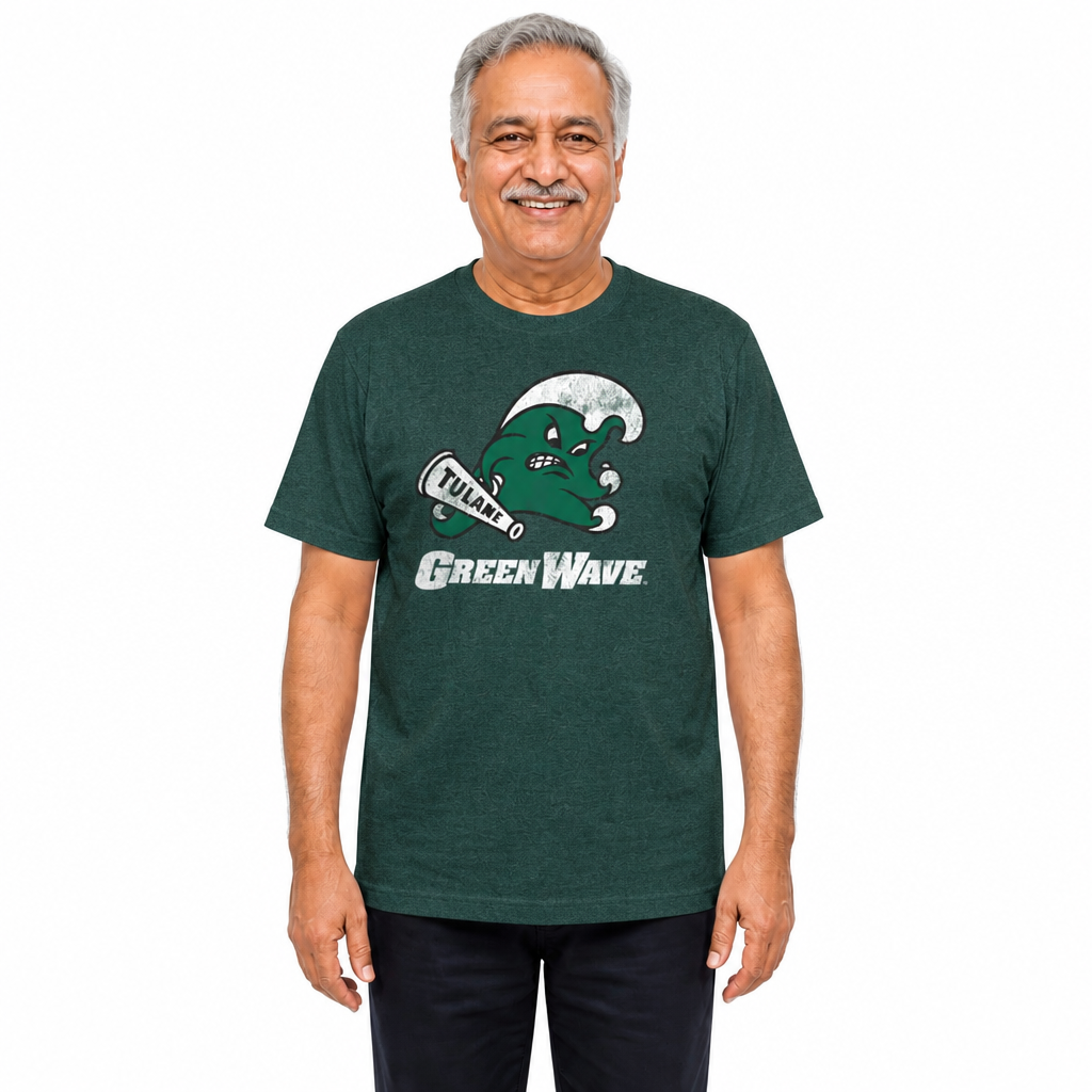 Tulane Green Wave Heathered Logo T-Shirt - Green