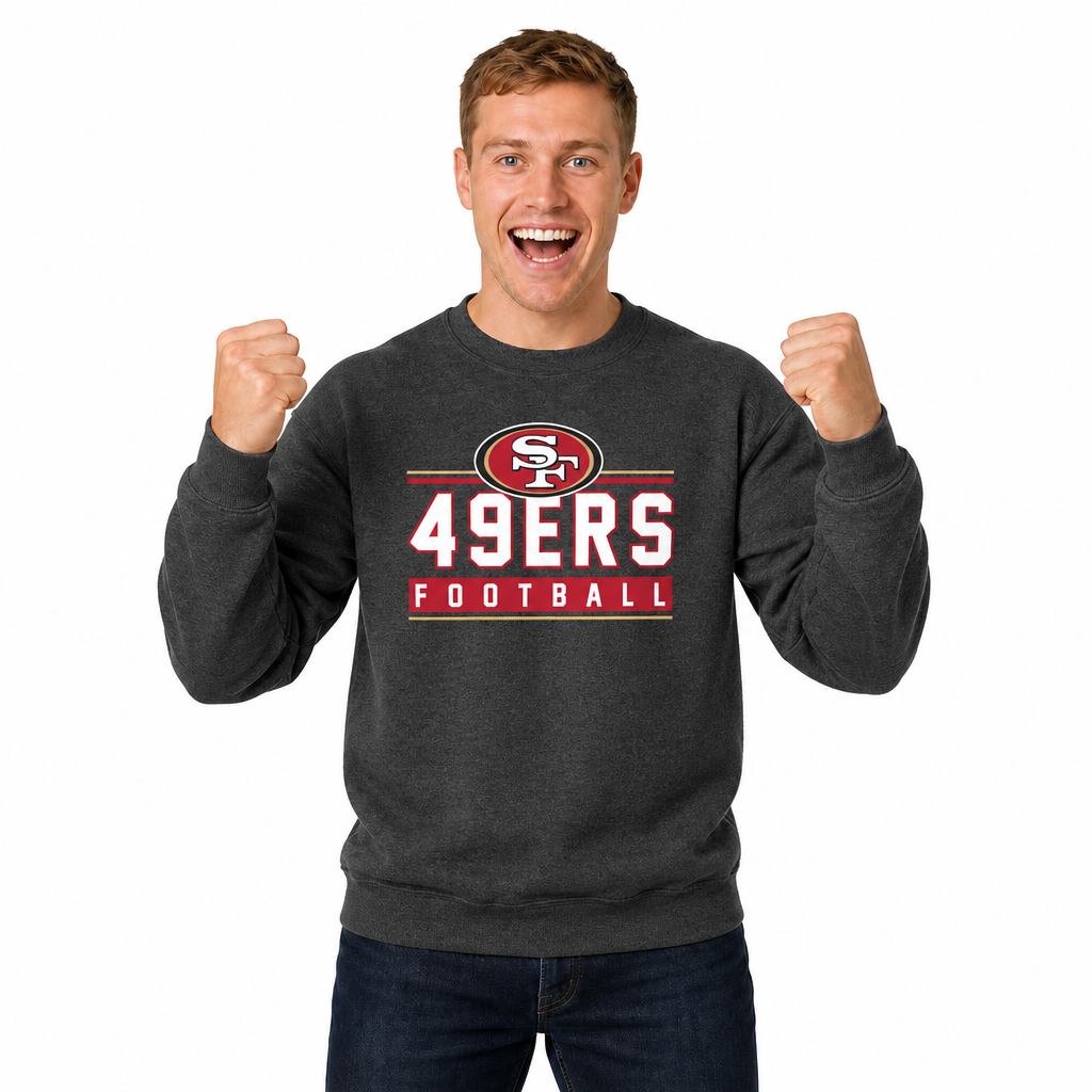San Francisco 49ers NFL Adult True Fan Crewneck Sweatshirt - Charcoal