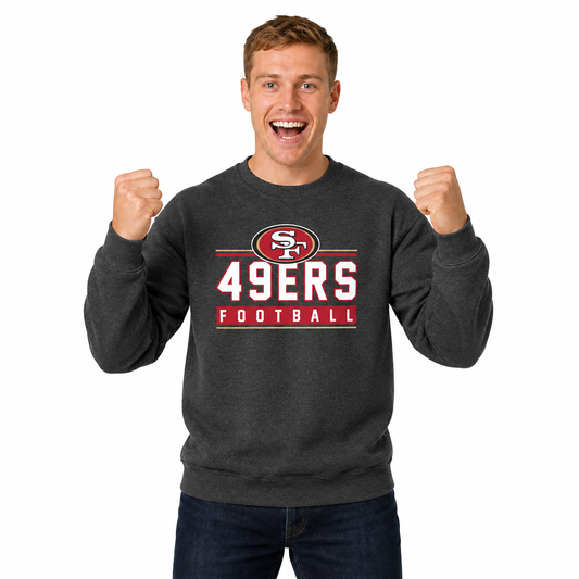 San Francisco 49ers NFL Adult True Fan Crewneck Sweatshirt - Charcoal