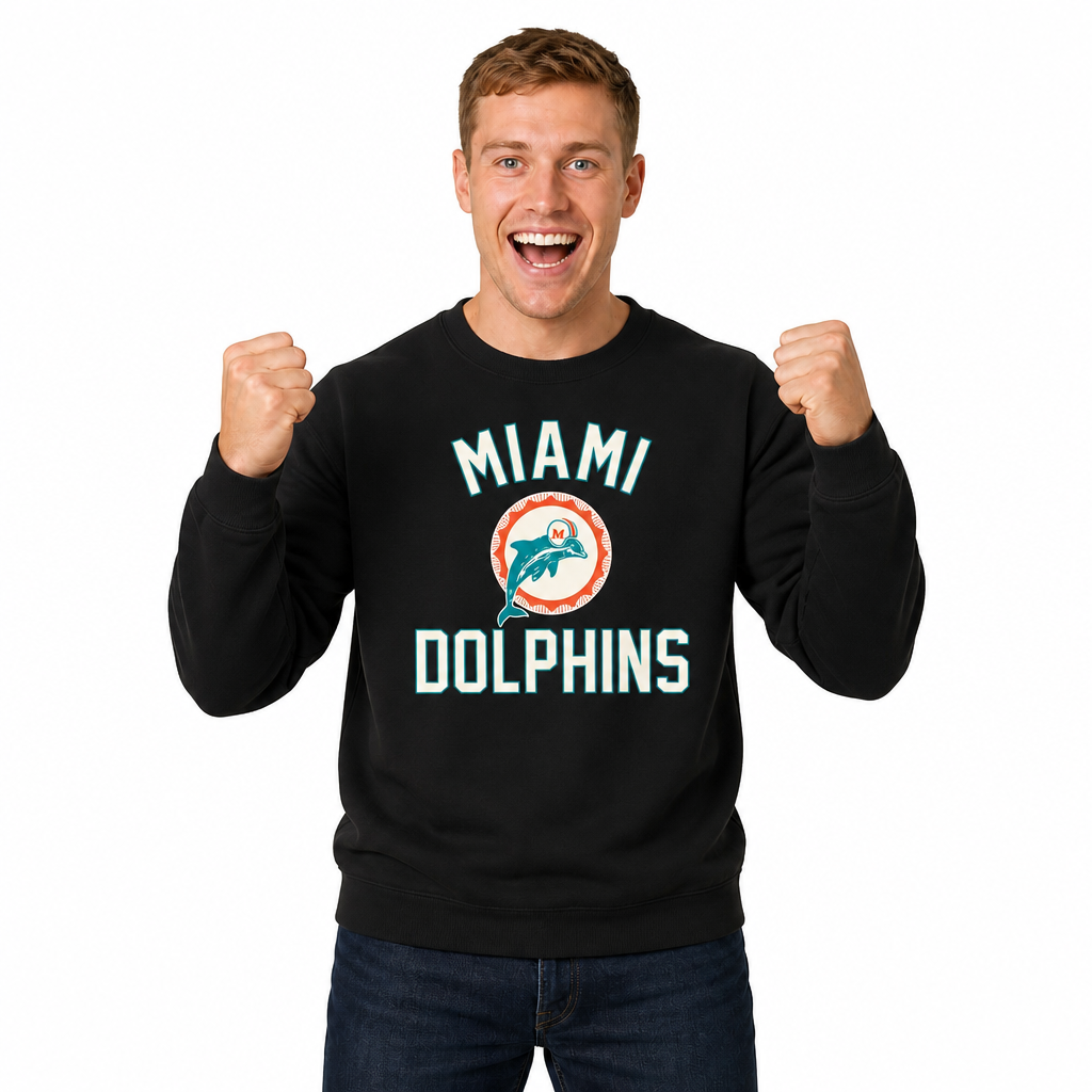 Miami Dolphins Gameday Crewneck Sweatshirt - Black
