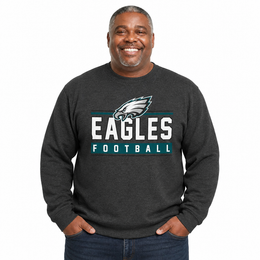 Philadelphia Eagles NFL Adult True Fan Crewneck Sweatshirt - Charcoal