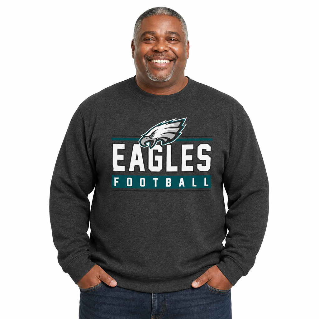 Philadelphia Eagles NFL Adult True Fan Crewneck Sweatshirt - Charcoal