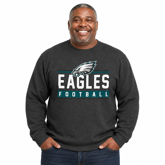 Philadelphia Eagles NFL Adult True Fan Crewneck Sweatshirt - Charcoal