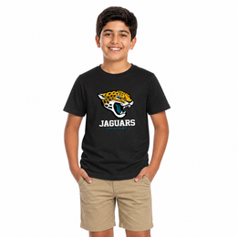 Jacksonville Jaguars Youth NFL Large Logo Short Sleeve T-Shirt - Charcoal
